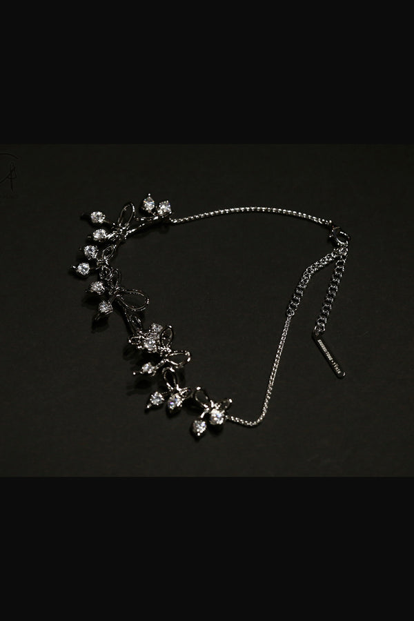 YVMINxSST Knotted Bow Metal Necklace 21355 Silver
